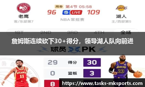 詹姆斯连续砍下30+得分，领导湖人队向前进